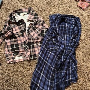 Long sleeve flannel and tank top flannel
